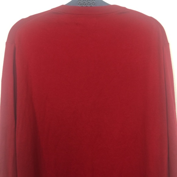Nautica Sweater V Neck Red Men's XL Cotton Modal - Picture 6 of 8